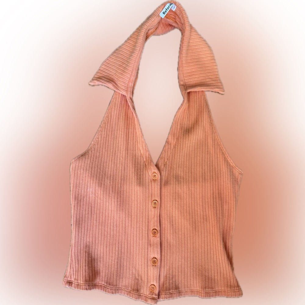 Reformation Tangerine Ribbed Halter